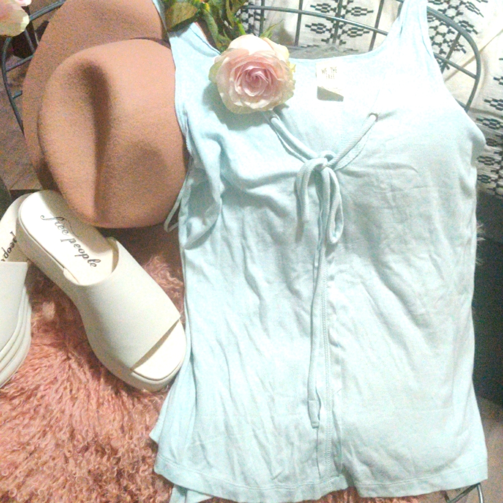 Blue Free People Tank Top Medium